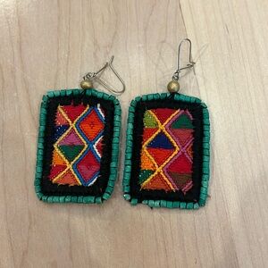 Multicolor earrings funky boho jazz fest